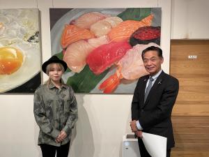 市長の1日_20231008_結城蔵美館展示作家石川理恵様との顔合わせ