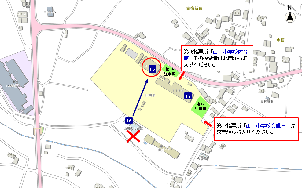 16投票所位置図（R6衆院選）