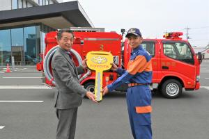 市長の1日_20250315_消防ポンプ車納車式