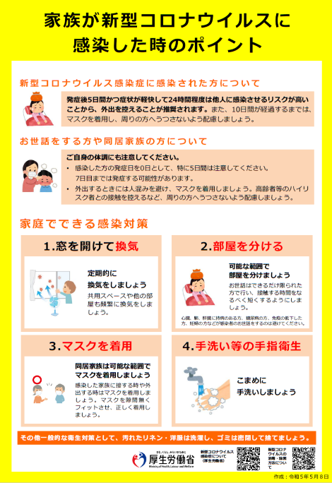 家族が新型コロナウイルスに感染した時のポイント
