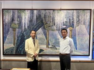 市長の1日_20250902_結城蔵美館展示作家との顔合せ(萩原緑風様)