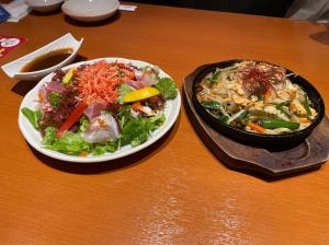 はなの舞(鉄板焼き、サラダ)