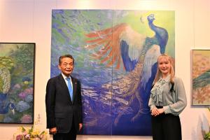 市長の1日_20260719_結城蔵美館展示作家紹介(岡野碧様)